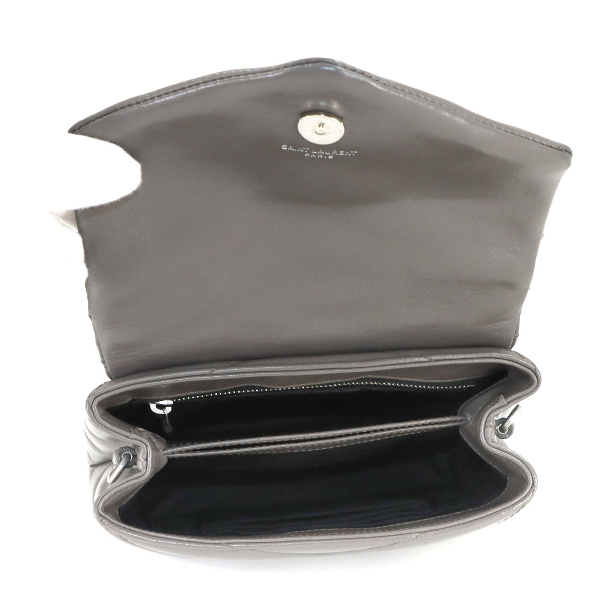 Loulou Toy Shoulder Bag Leather Gray 467072