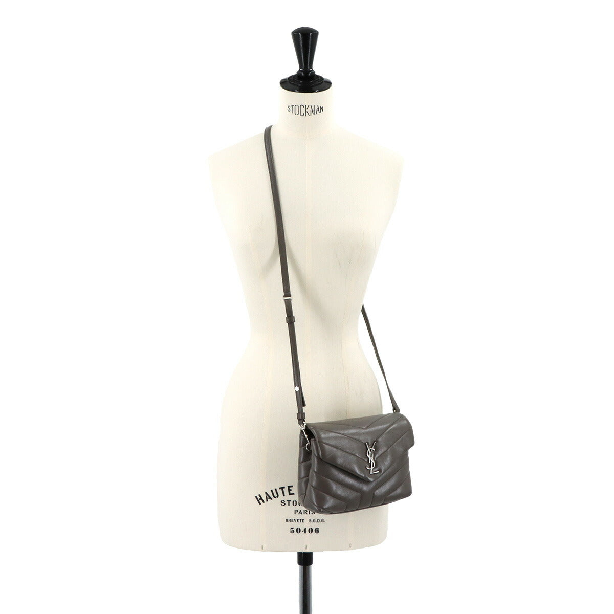 Loulou Toy Shoulder Bag Leather Gray 467072