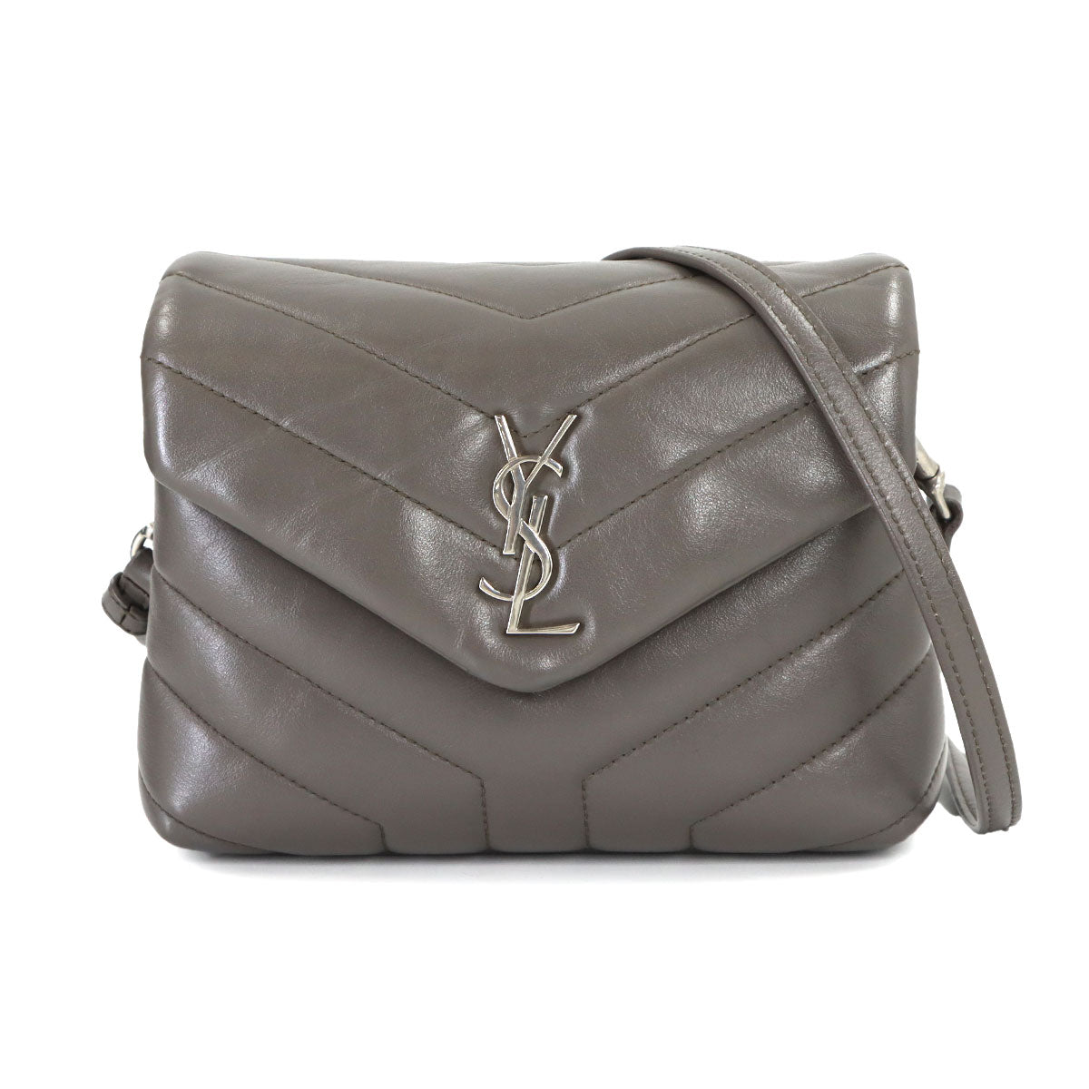 Loulou Toy Shoulder Bag Leather Gray 467072