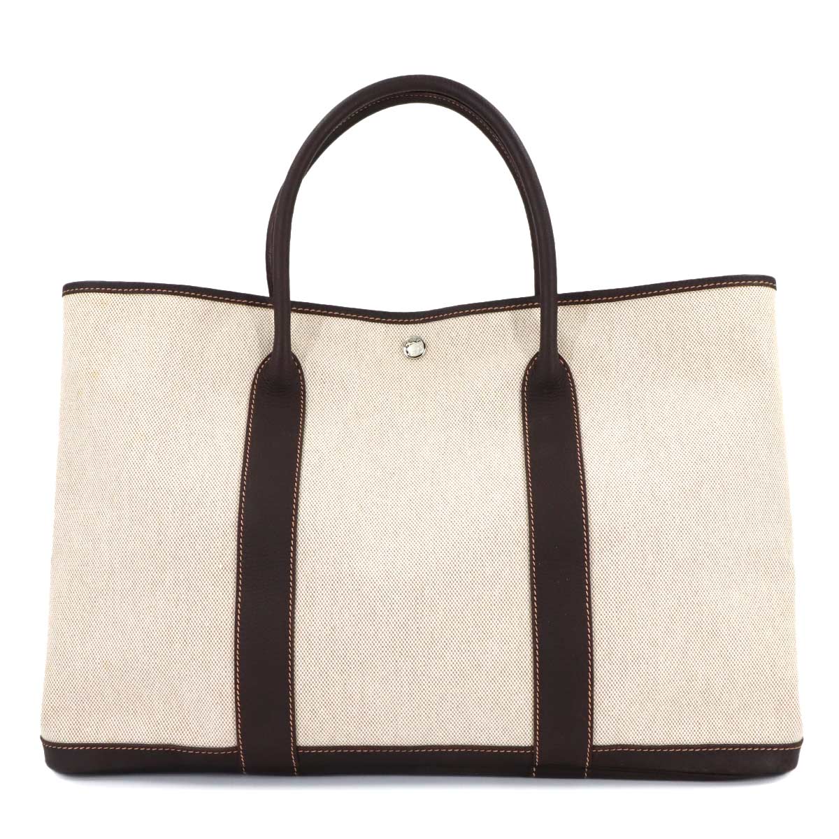 Garden Party 43 GM Tote Bag Toile H Negonda Natural Marron