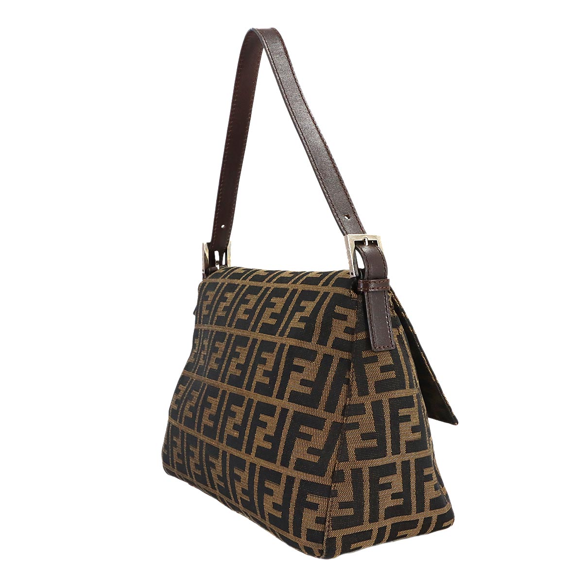 Zucca Mamma Baguette Shoulder Bag Canvas Leather Brown 26325