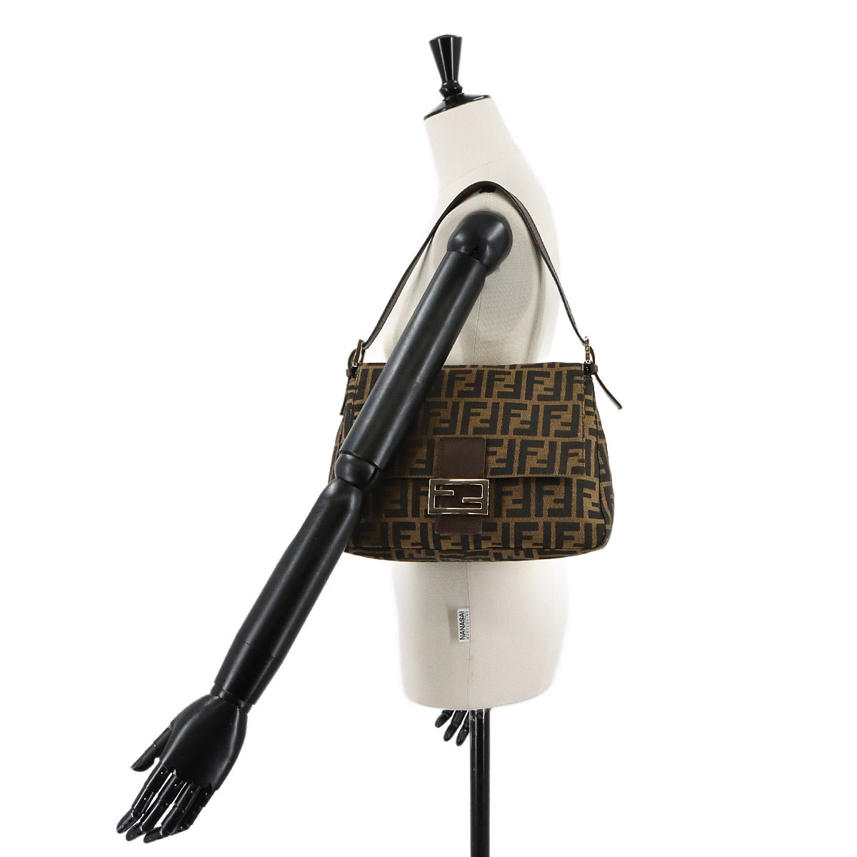 Zucca Mamma Baguette Shoulder Bag Canvas Leather Brown 26325