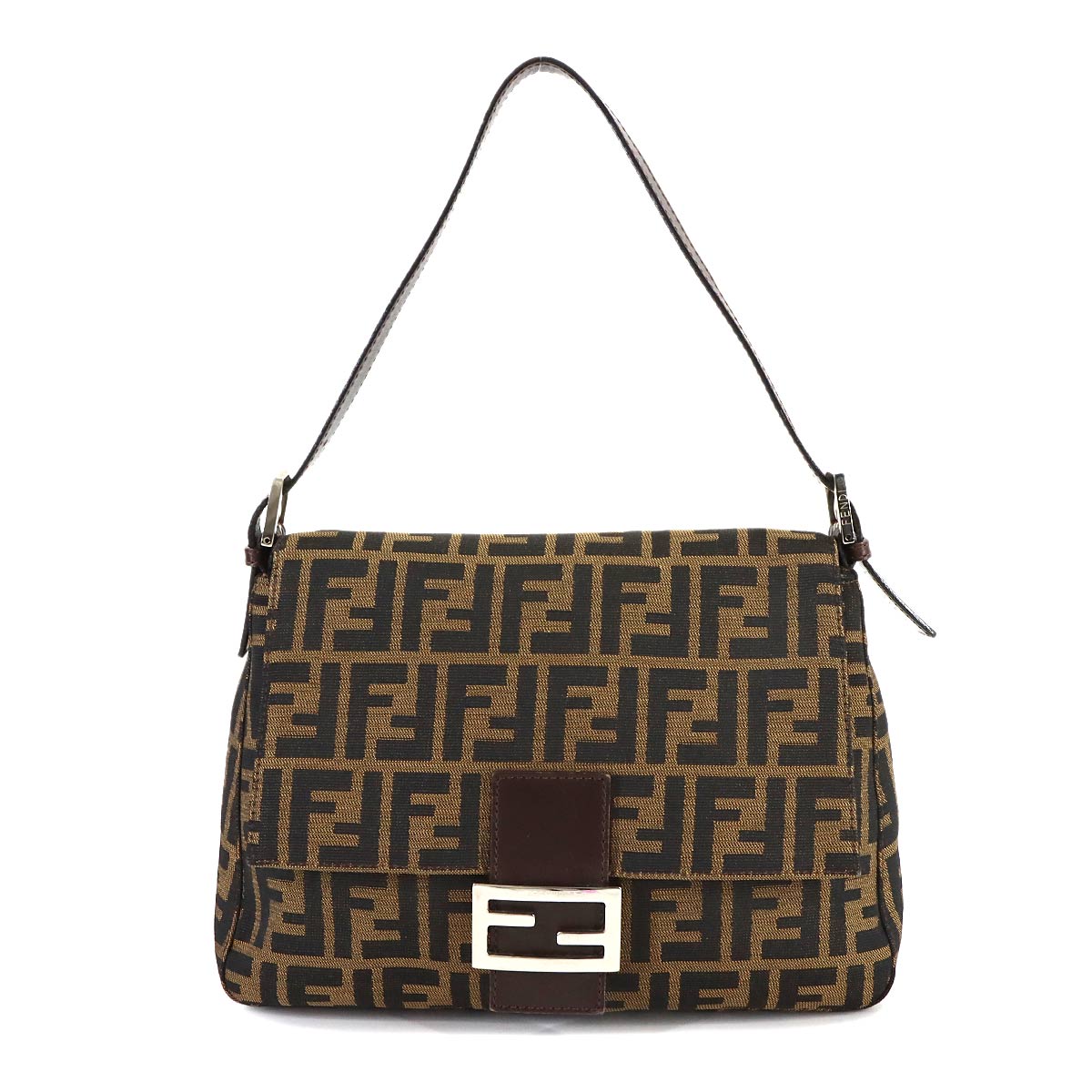Zucca Mamma Baguette Shoulder Bag Canvas Leather Brown 26325