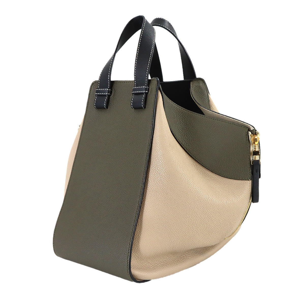Hammock Medium 2way Hand Shoulder Bag Leather Khaki Beige