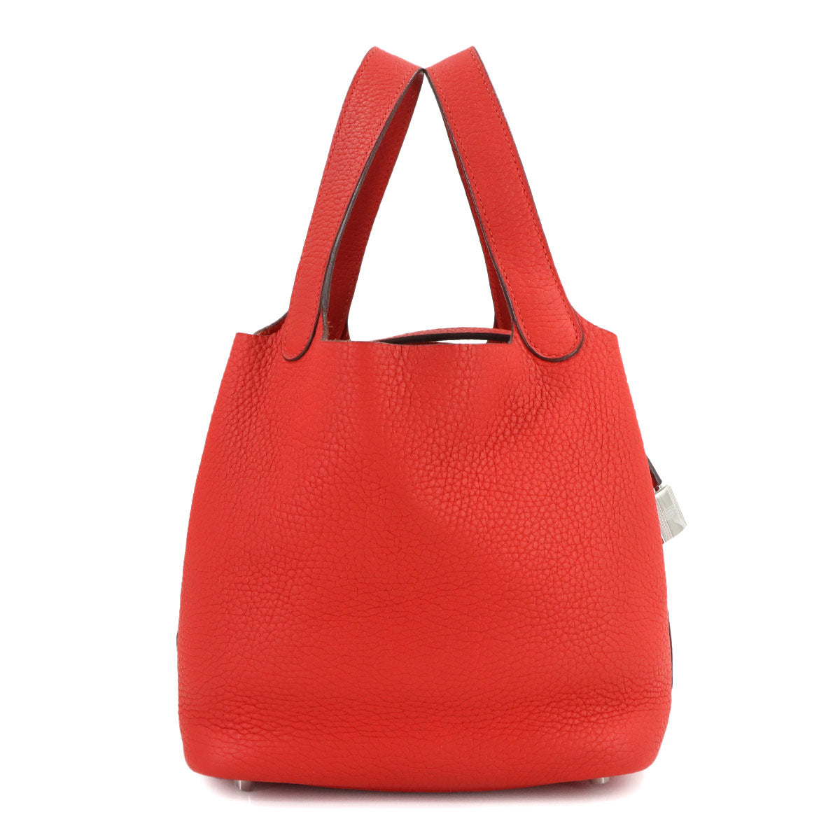 Picotin Lock PM Hand Bag Taurillon Clemence Rouge Tomate