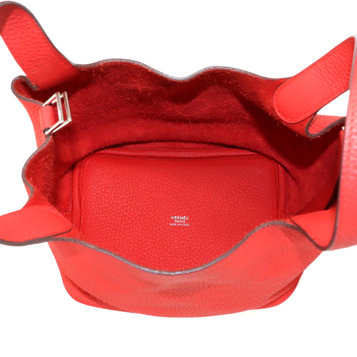 Picotin Lock PM Hand Bag Taurillon Clemence Rouge Tomate