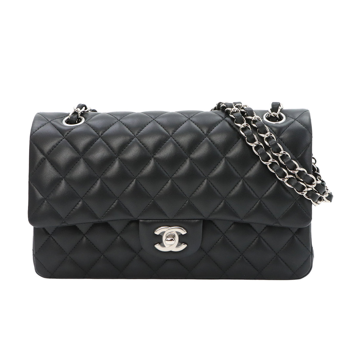 Matelasse 25 Chain Shoulder Bag Leather Black A01112 11.12