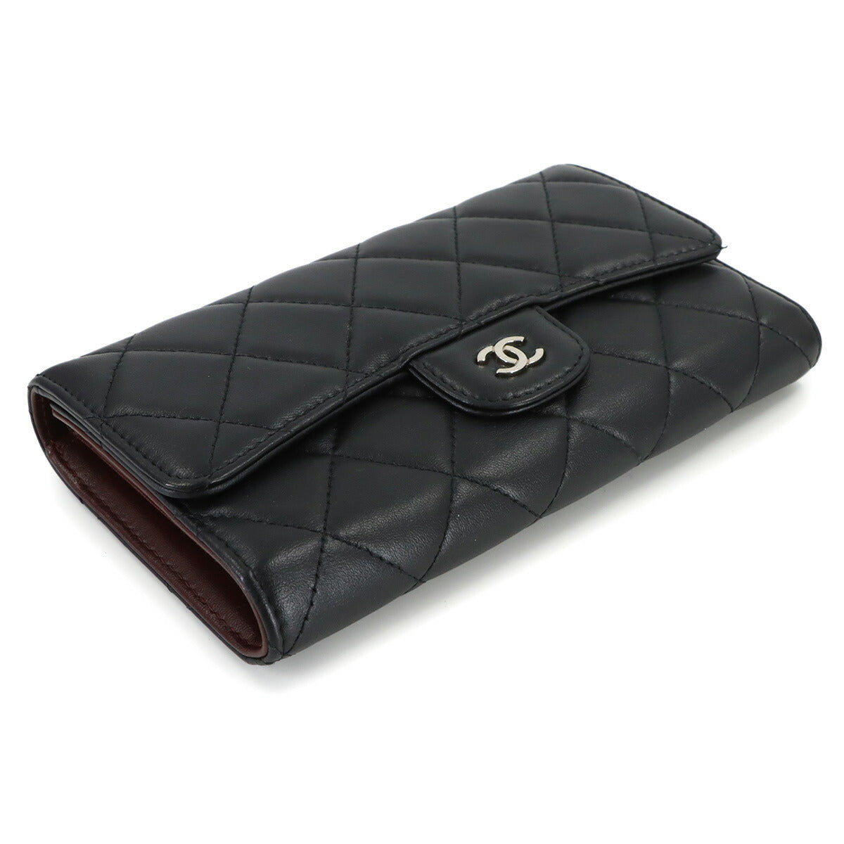 Matelasse Long Wallet Leather Black A31506