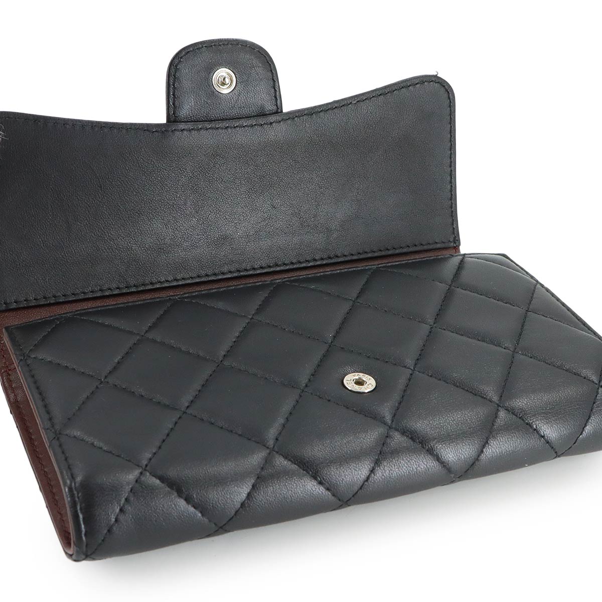 Matelasse Long Wallet Leather Black A31506