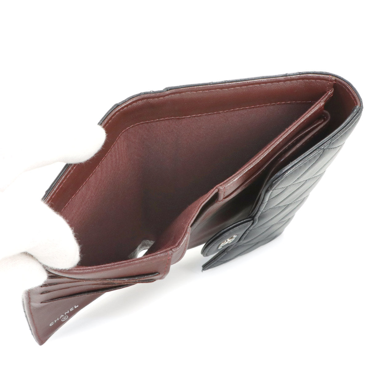 Matelasse Long Wallet Leather Black A31506
