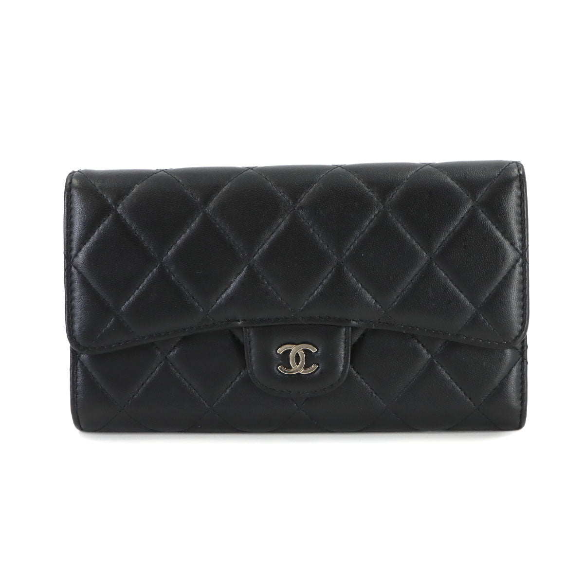 Matelasse Long Wallet Leather Black A31506