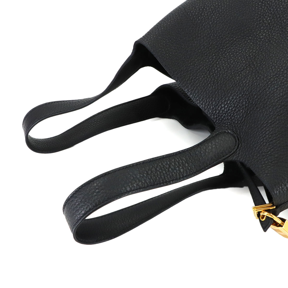 Picotin Lock MM Hand Bag Taurillon Clemence Black Purse
