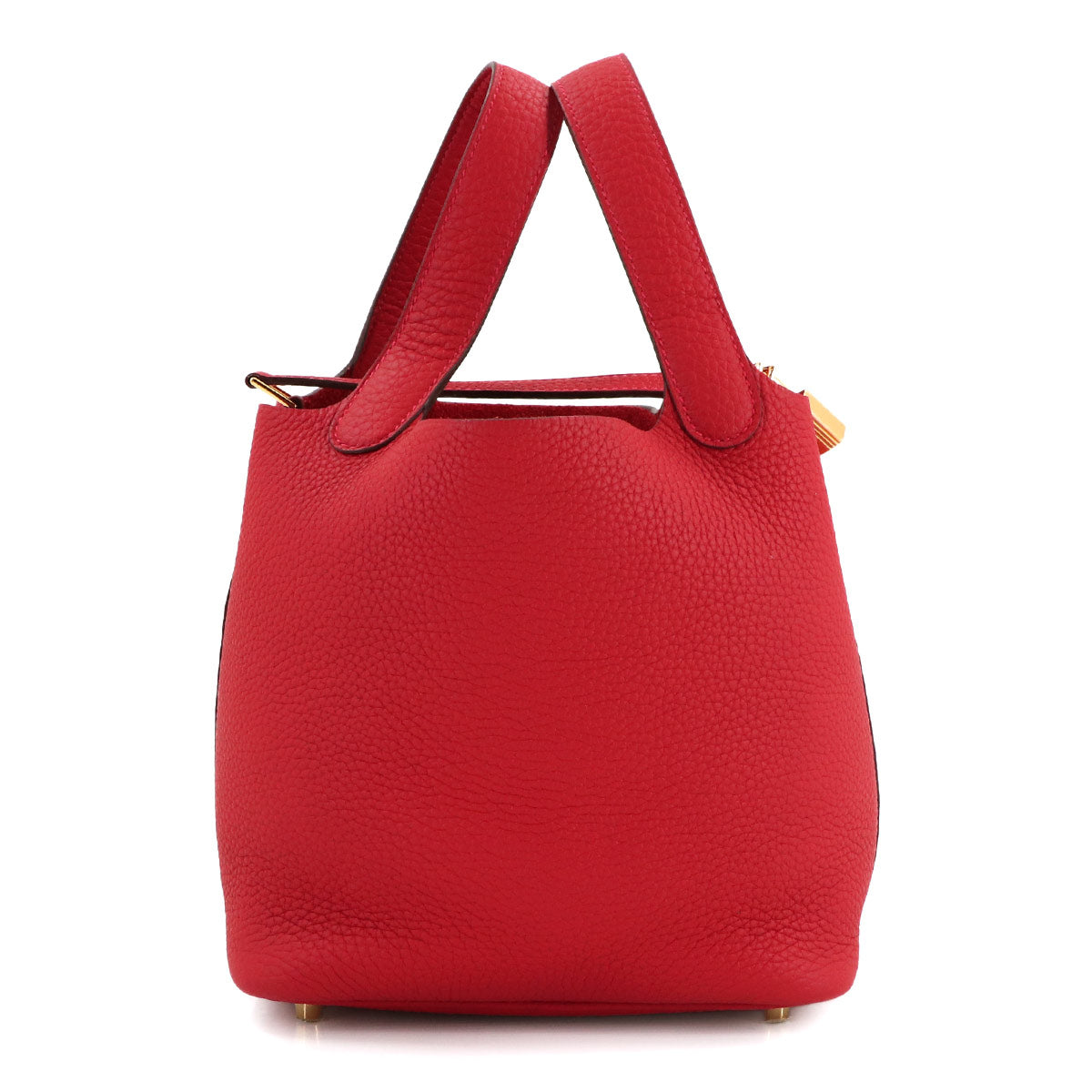 Picotin Lock PM Hand Bag Taurillon Clemence Rouge Casaque