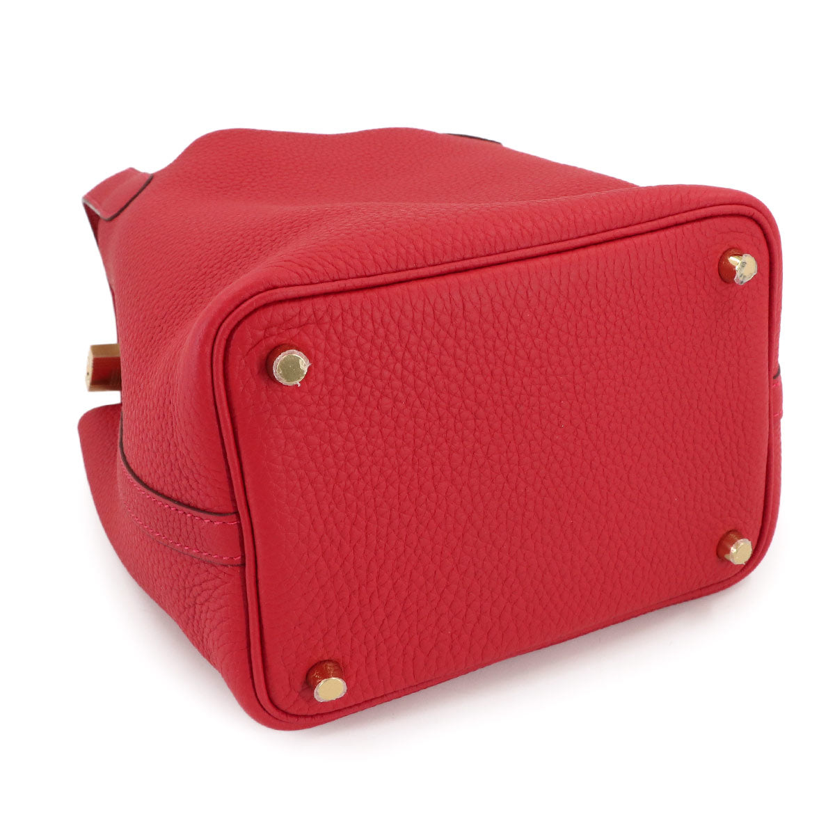 Picotin Lock PM Hand Bag Taurillon Clemence Rouge Casaque