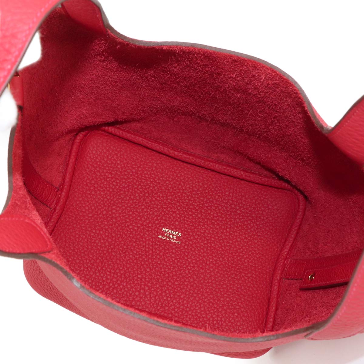 Picotin Lock PM Hand Bag Taurillon Clemence Rouge Casaque