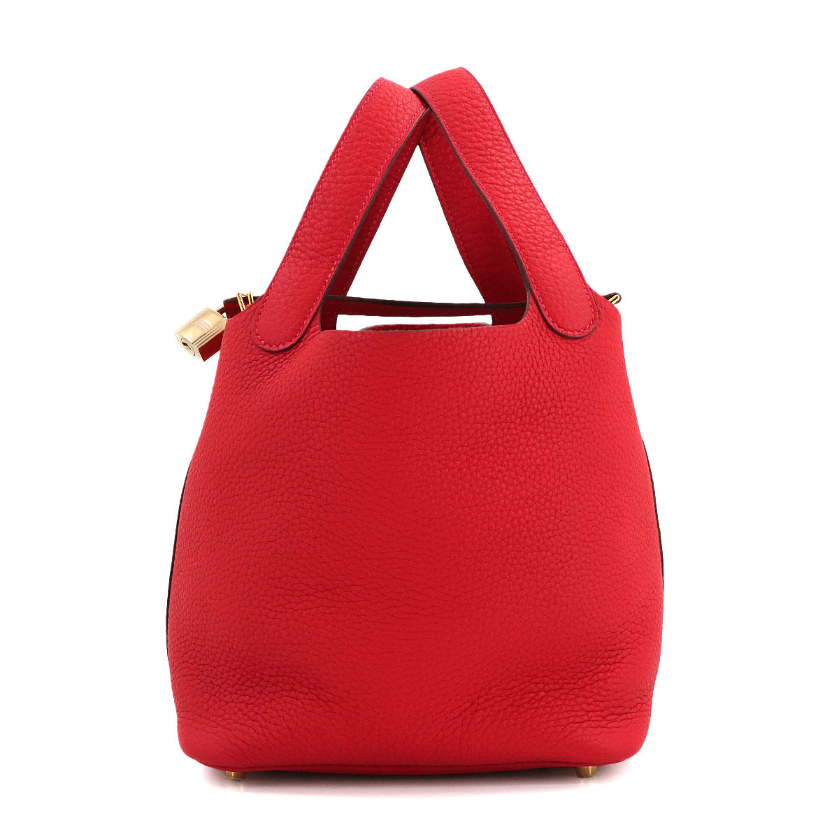 Picotin Lock PM Hand Bag Taurillon Clemence Rouge Casaque