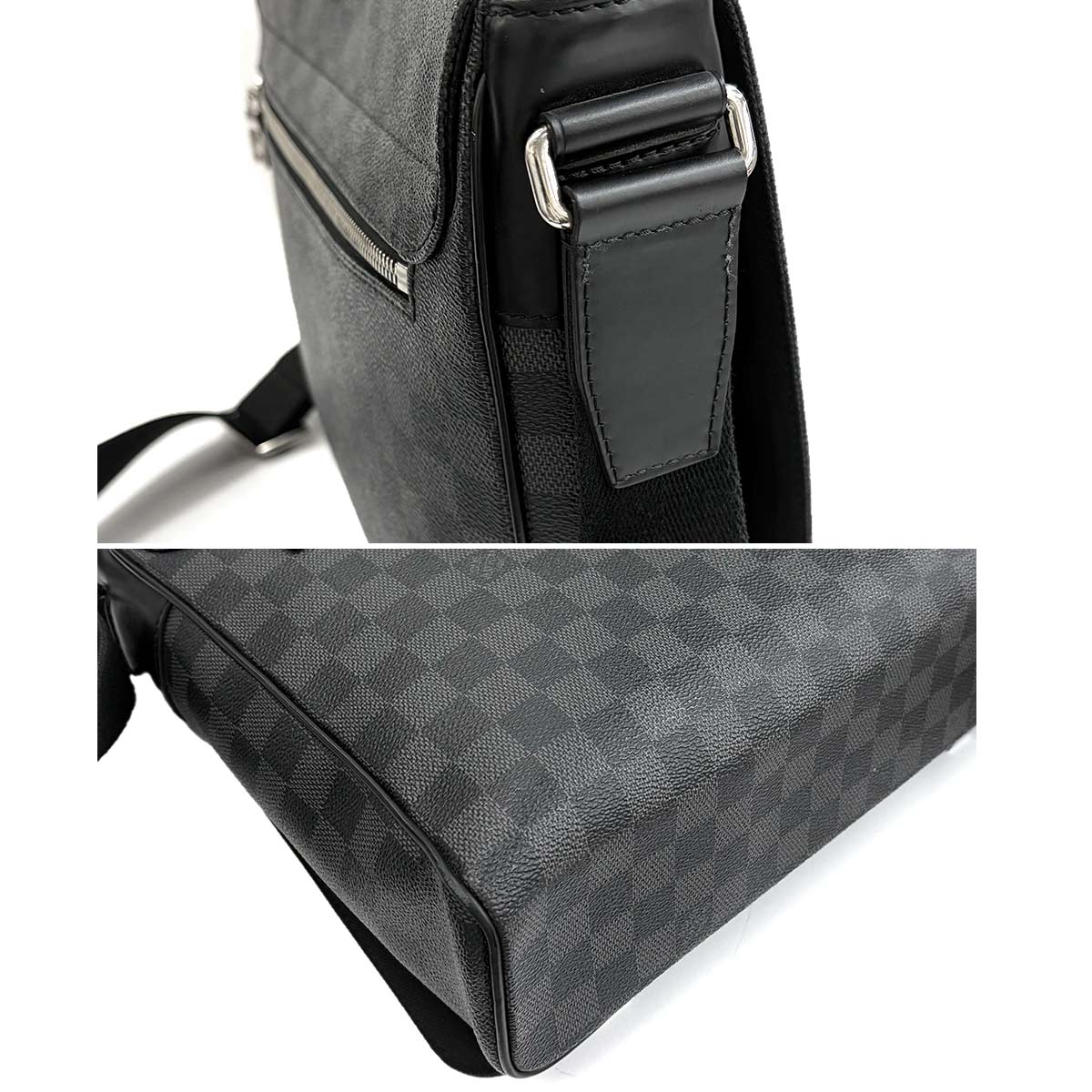 Damier Graphite District MM NM Shoulder Bag Black N41029