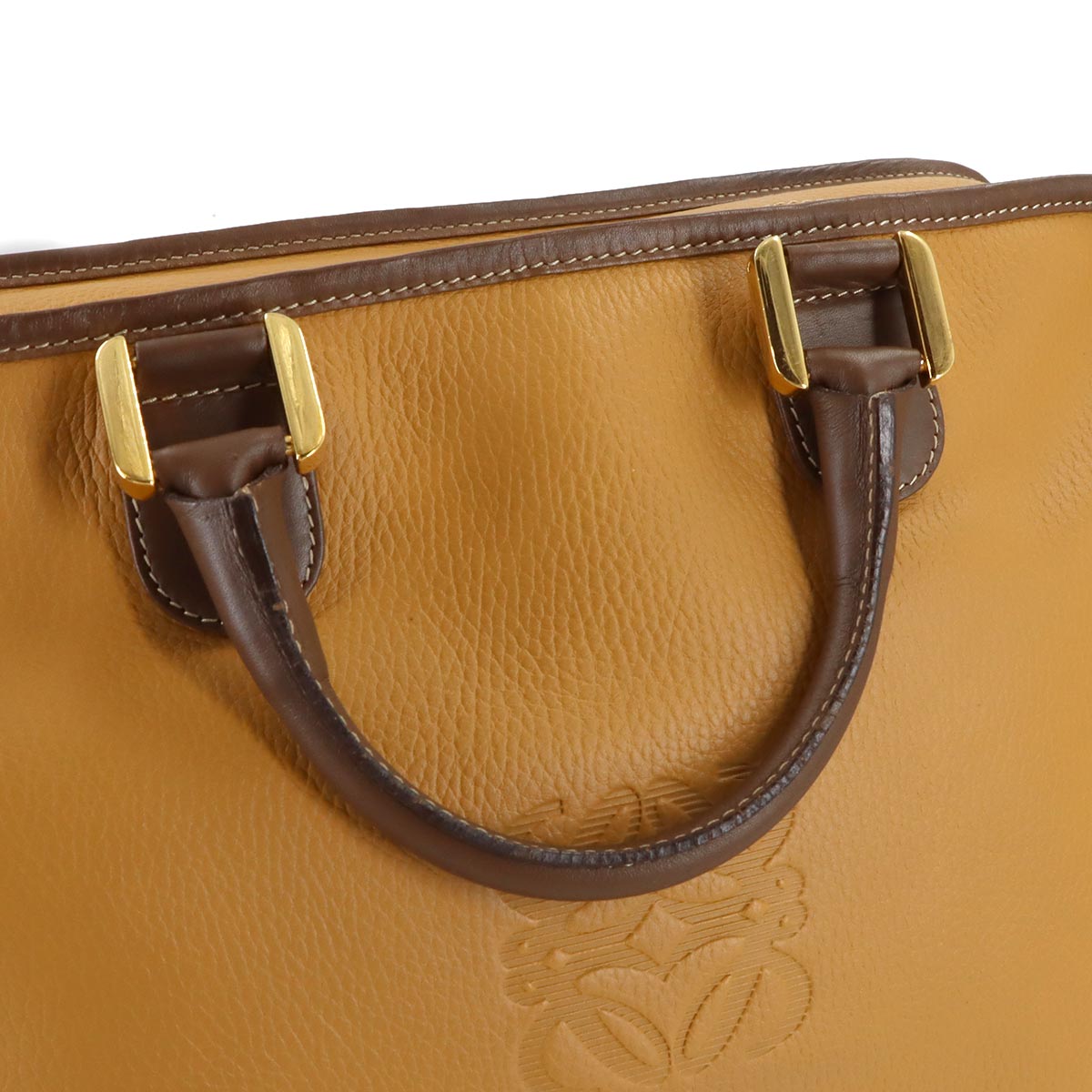 Amazona 40 Hand Boston Bag Leather Brown Purse