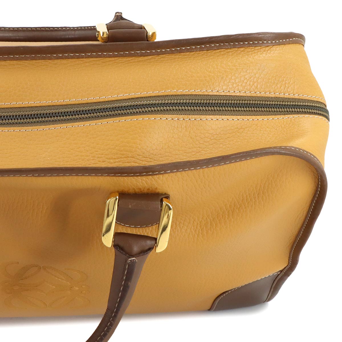 Amazona 40 Hand Boston Bag Leather Brown Purse