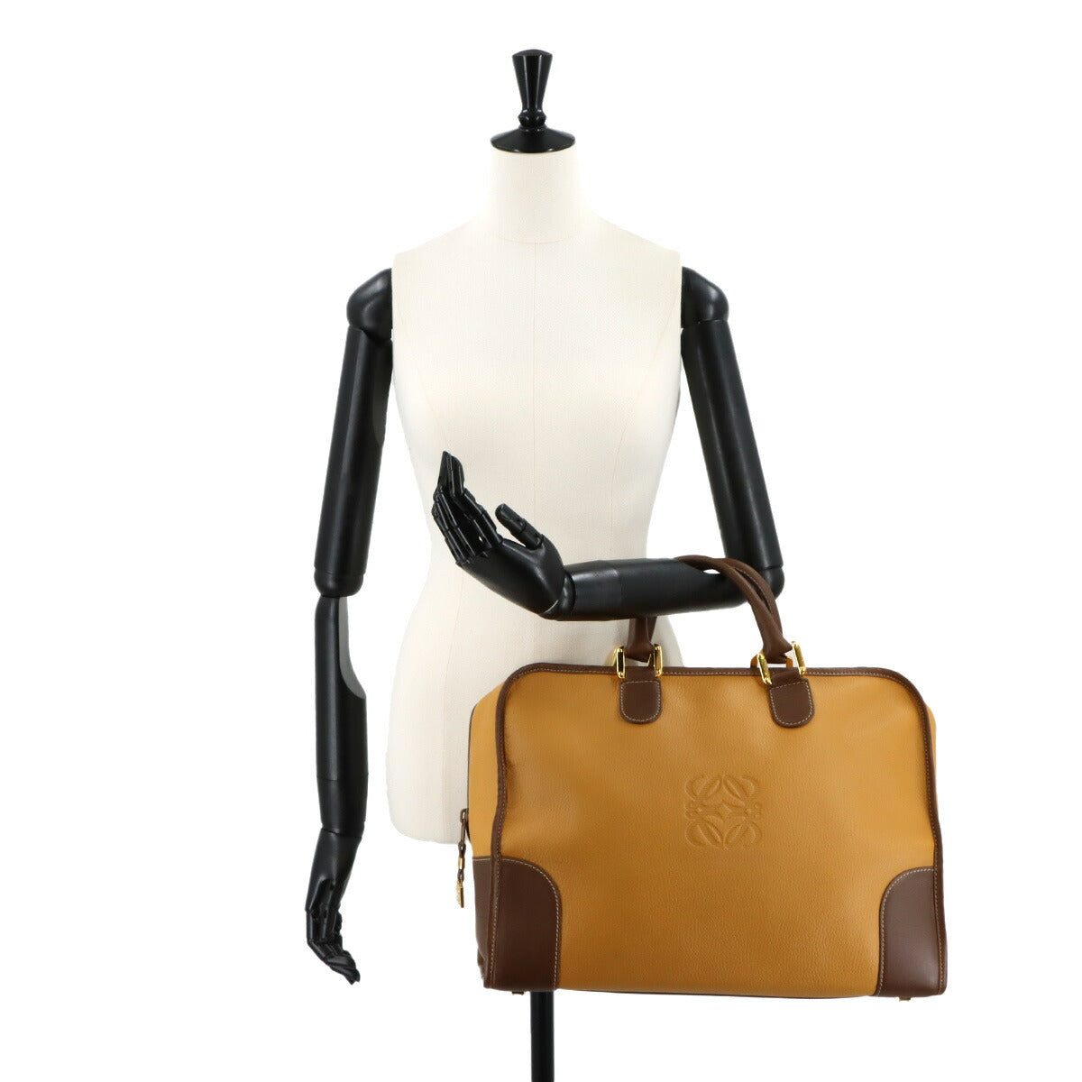 Amazona 40 Hand Boston Bag Leather Brown Purse