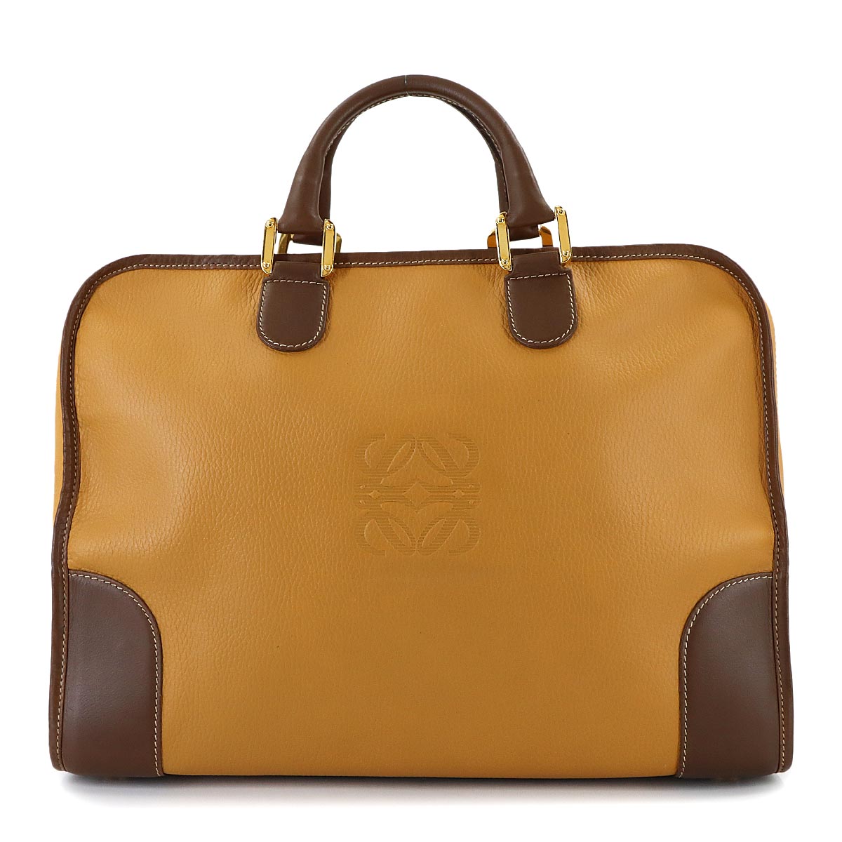 Amazona 40 Hand Boston Bag Leather Brown Purse