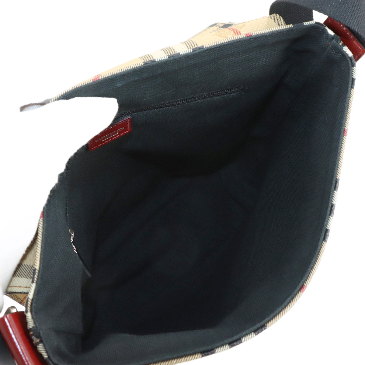 Plaid Shoulder Bag PVC Leather Beige Bordeaux Purse