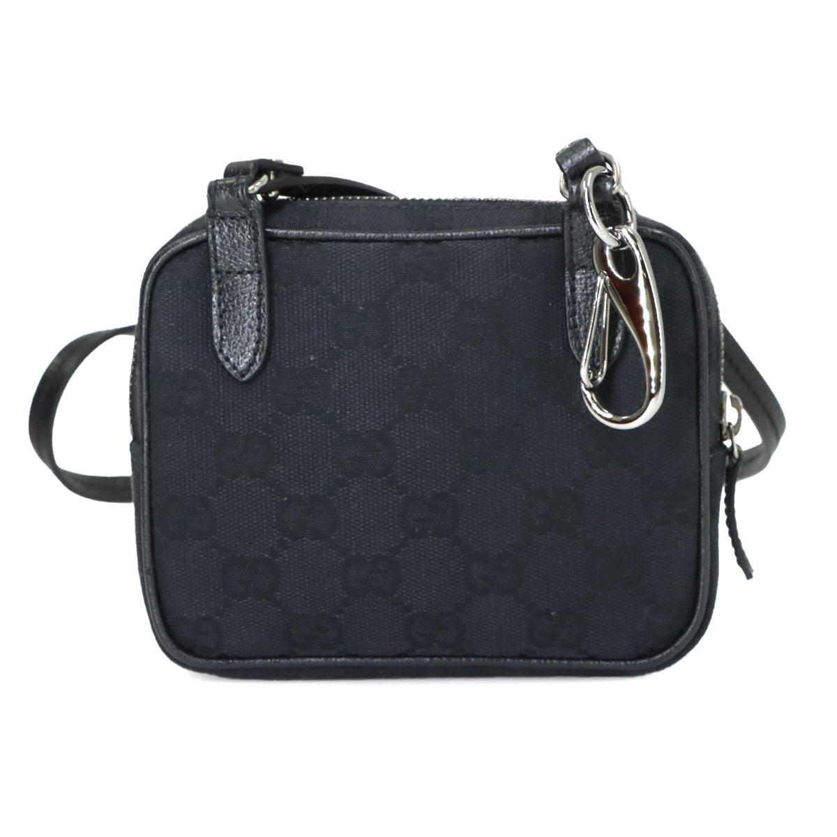 Mini Shoulder Bag GG Canvas Leather Black 120975 Purse