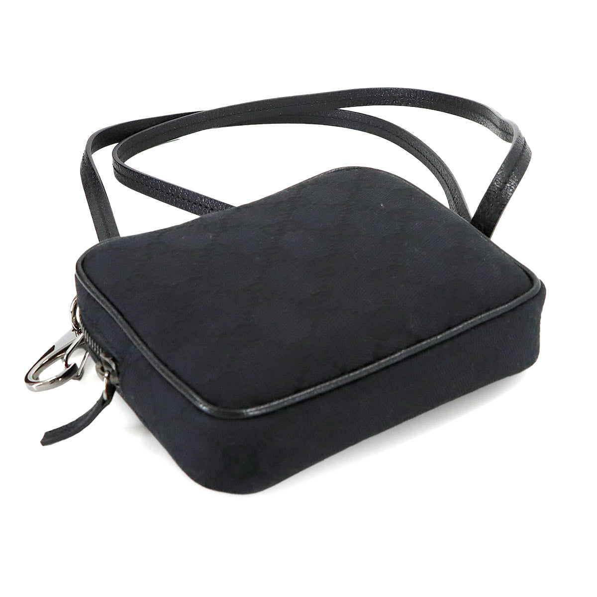 Mini Shoulder Bag GG Canvas Leather Black 120975 Purse