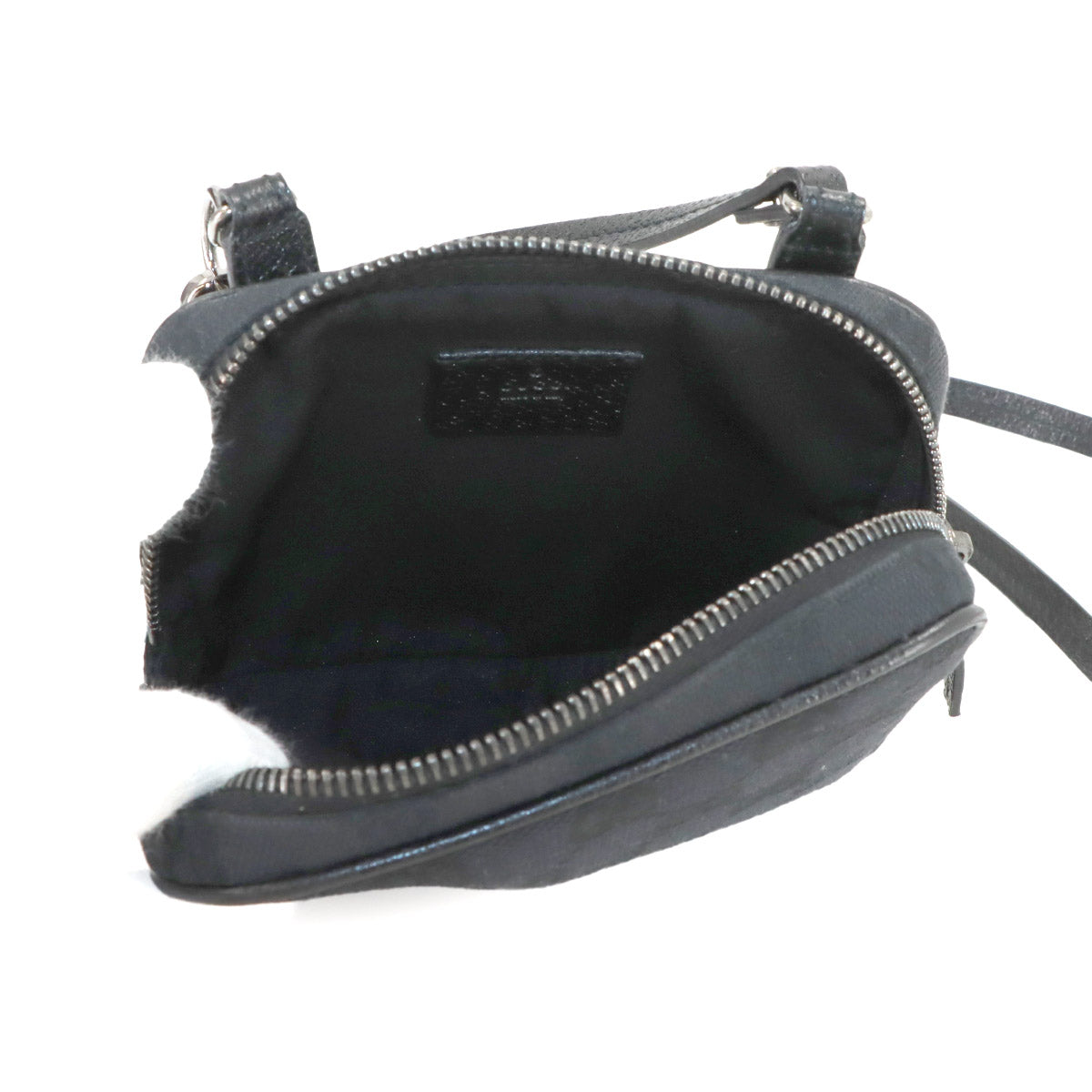 Mini Shoulder Bag GG Canvas Leather Black 120975 Purse