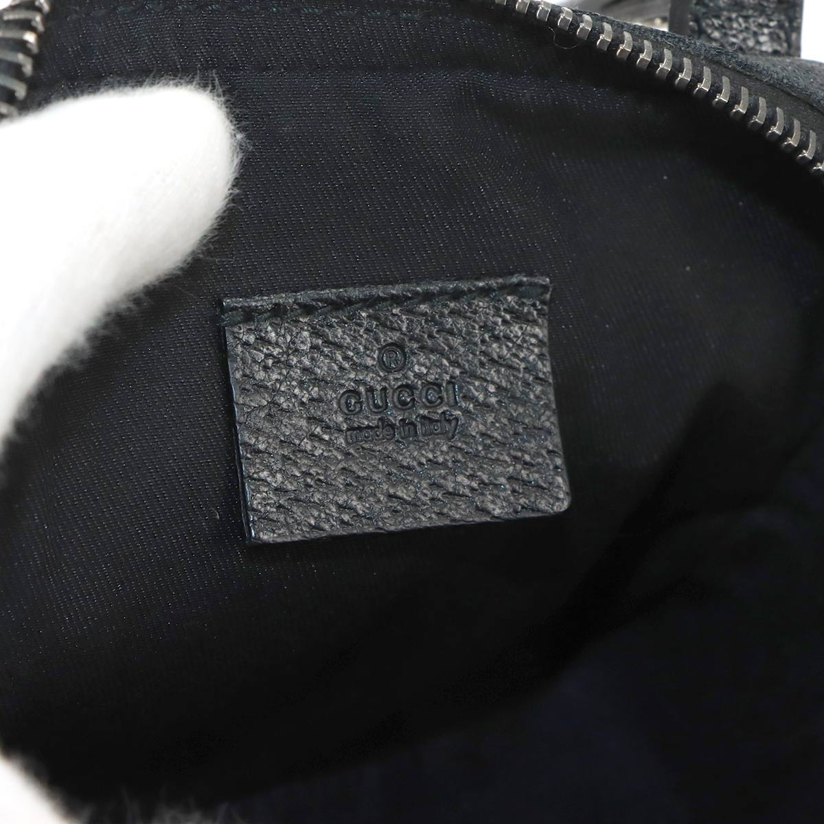 Mini Shoulder Bag GG Canvas Leather Black 120975 Purse