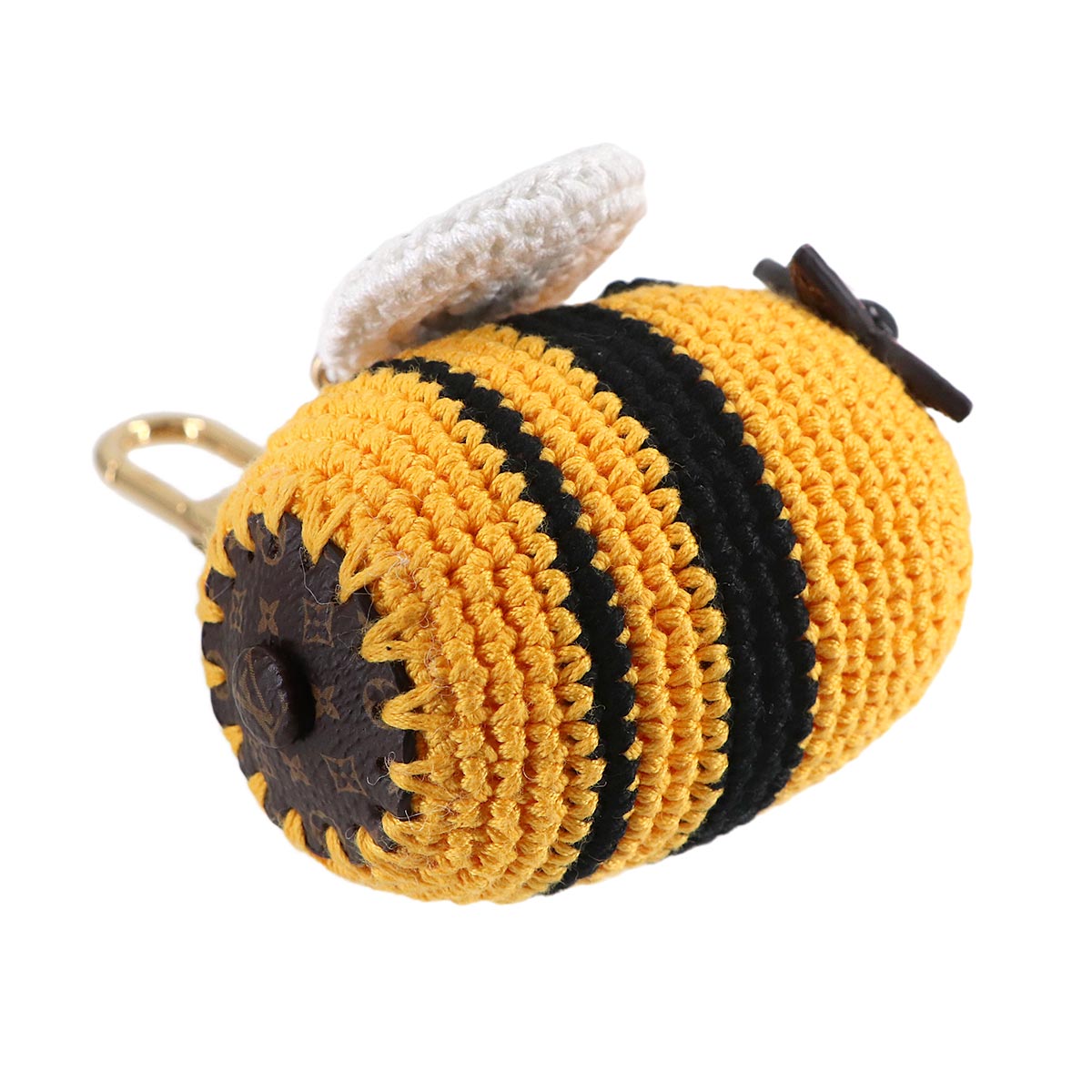 Bee LV Crochet Bag Charm Cotton Yellow M02585