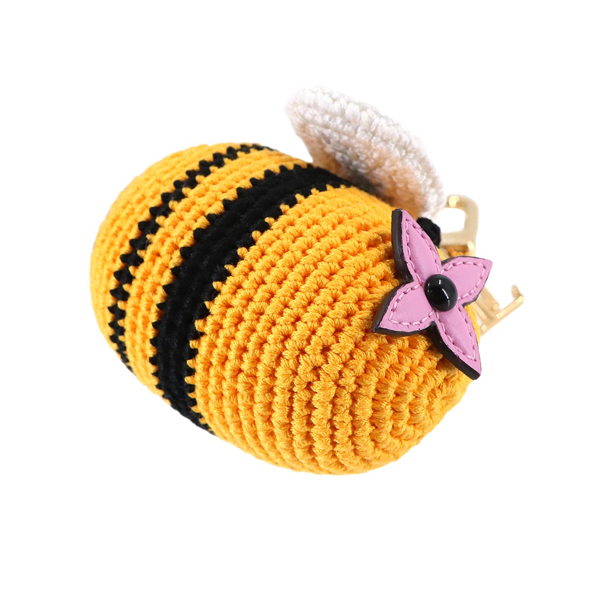 Bee LV Crochet Bag Charm Cotton Yellow M02585