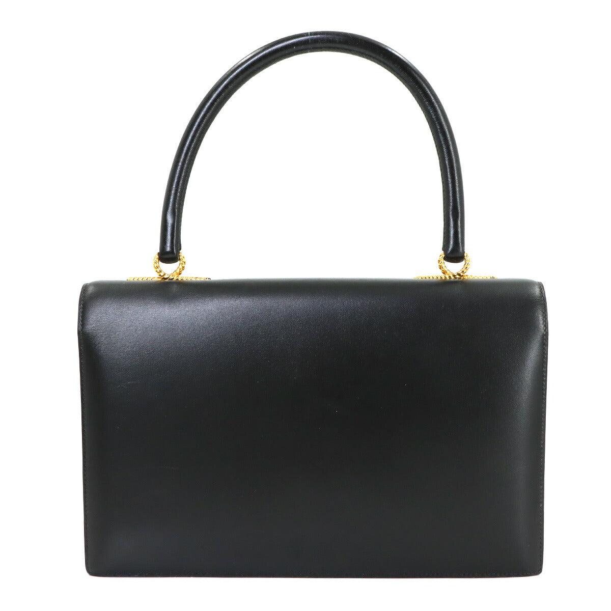 Cordeliere Hand Bag Box Calf Black Purse