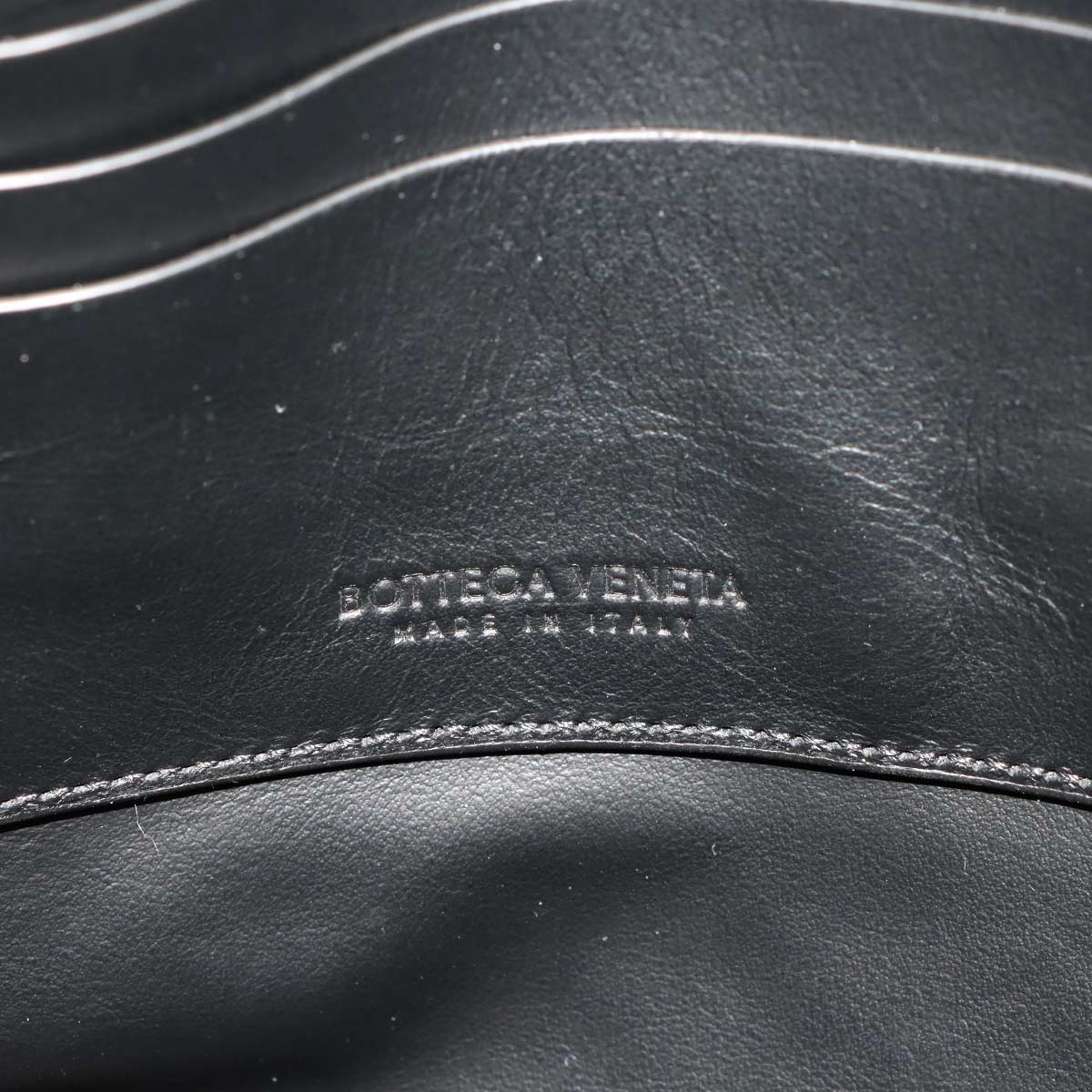 Intrecciato Clutch Second Bag Leather Black Purse