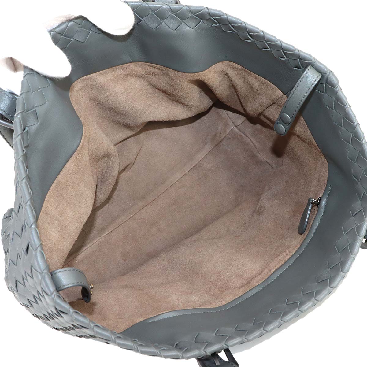 Intrecciato Tote Bag Leather Gray Purse