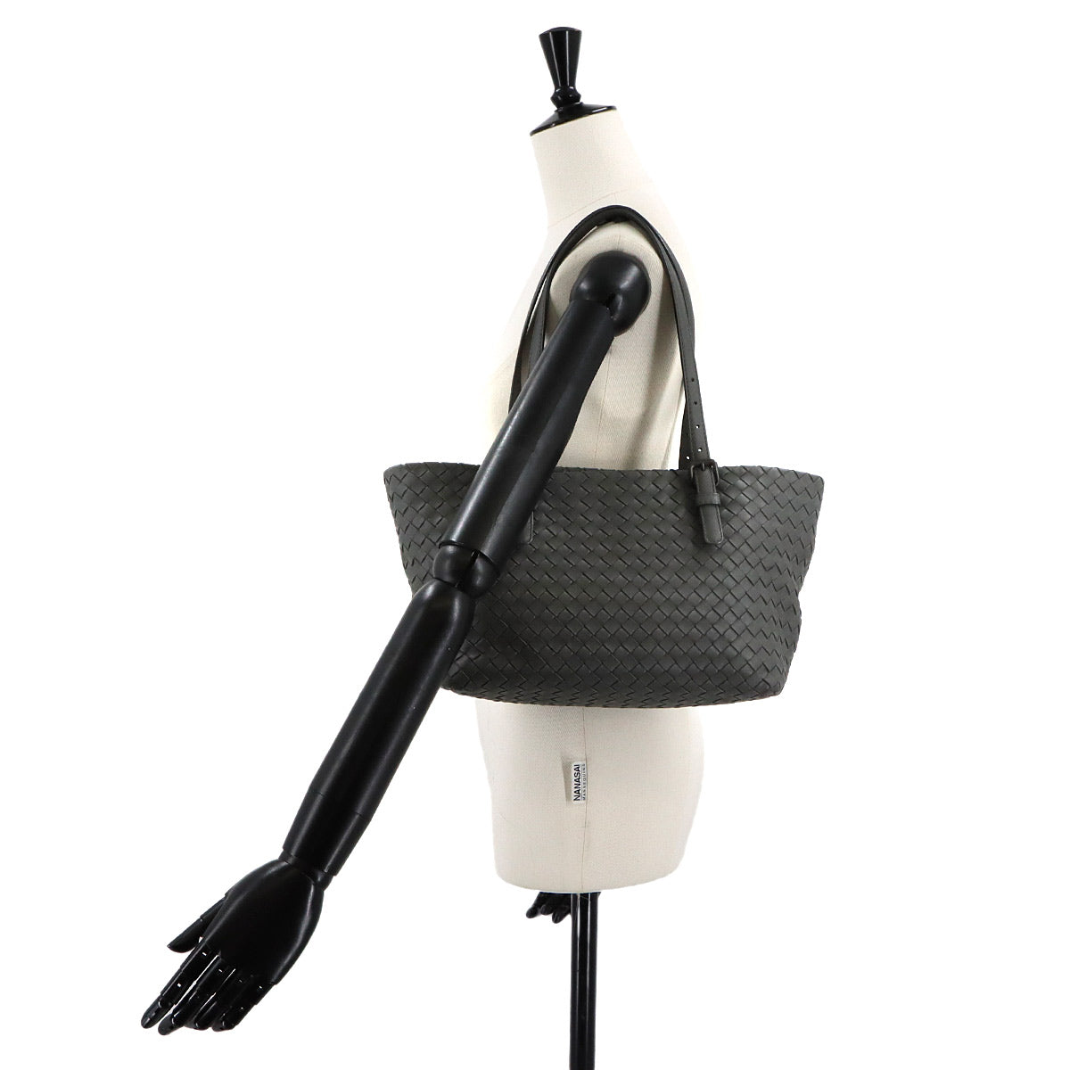 Intrecciato Tote Bag Leather Gray Purse
