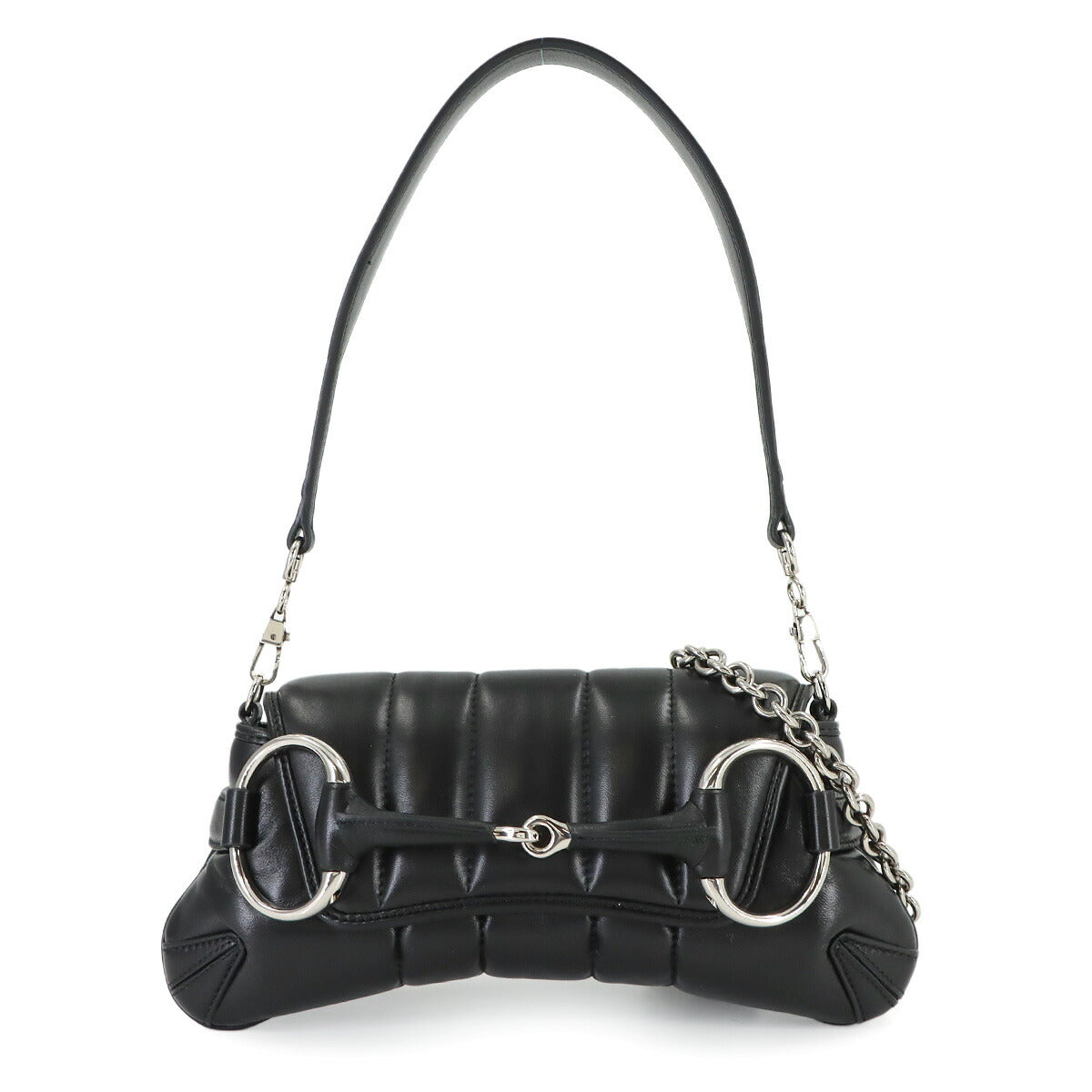 Horsebit Small 2way Shoulder Bag Leather Black 764339 Purse