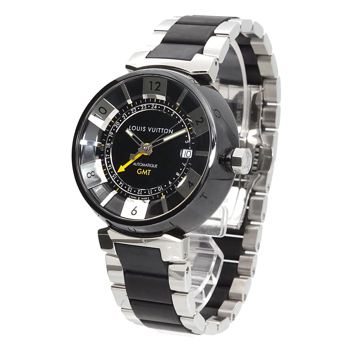 Tambour In Black GMT Q113K Automatic Mens Watch