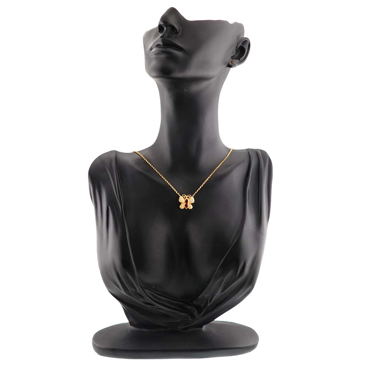 Ruby Diamond Butterfly Necklace 18K YG 750