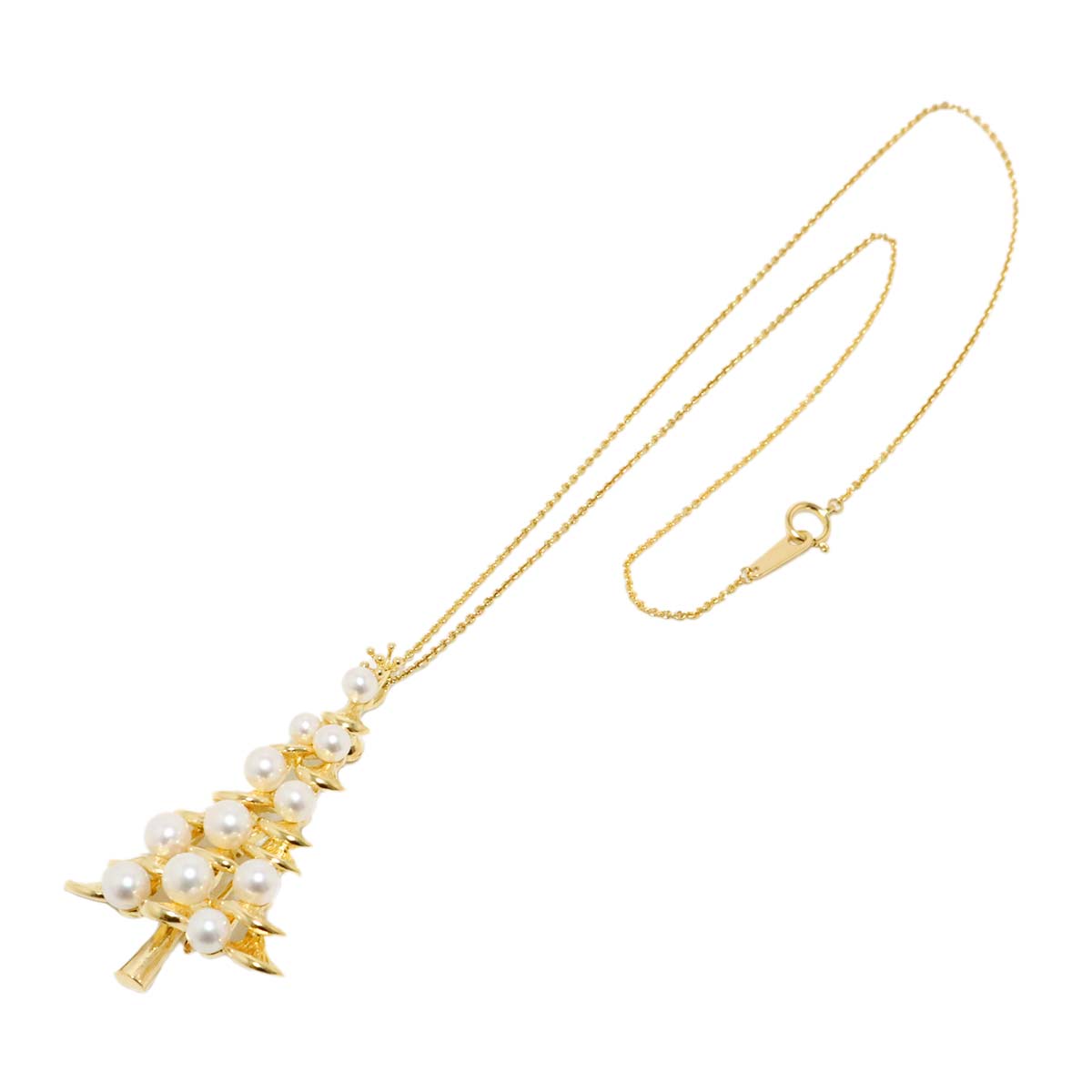 Akoya Pearl 5.5-3.7mm Necklace Brooch 18K YG 750