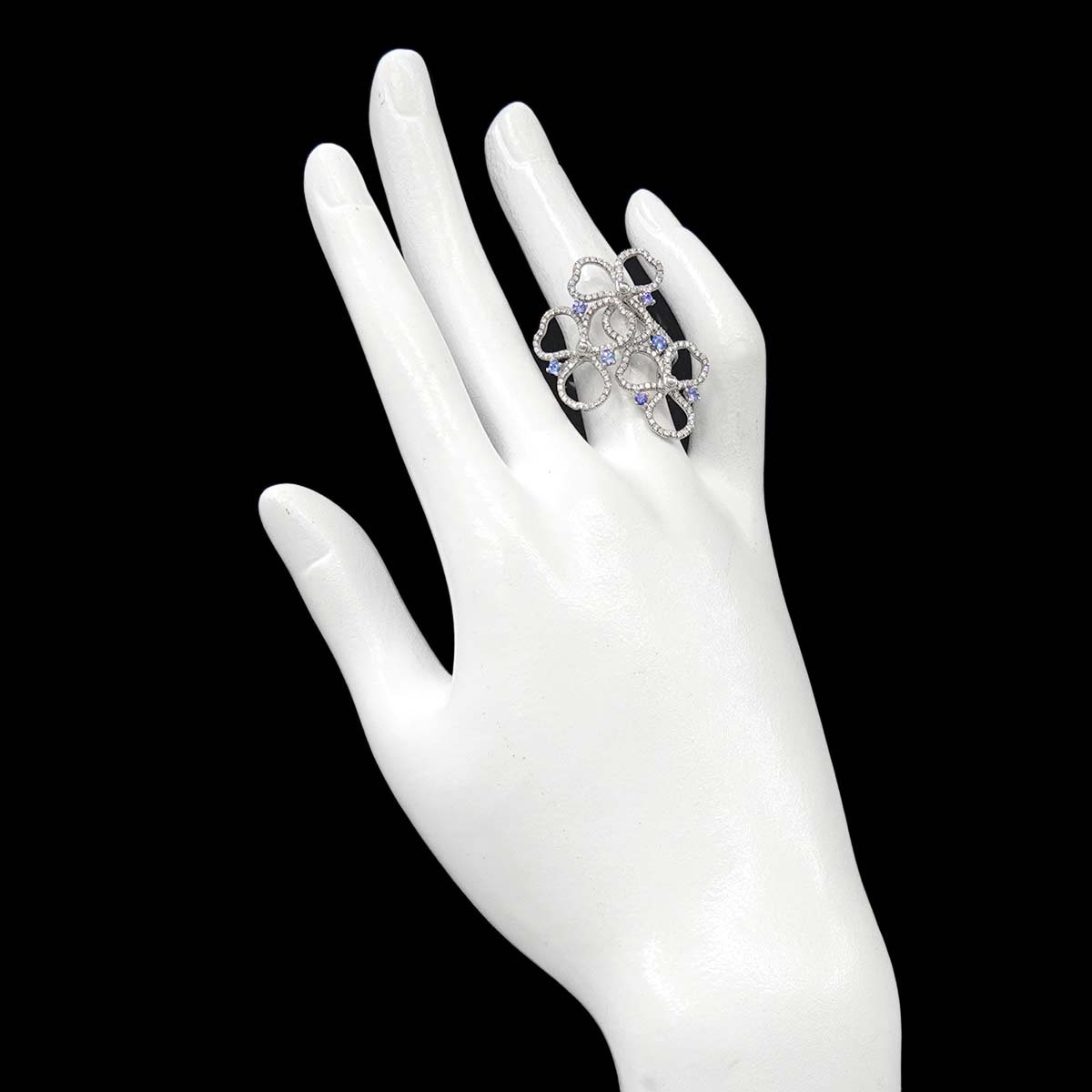 Paper flower Diamond Tanzanite Ring Pt Size5.75-6(US)