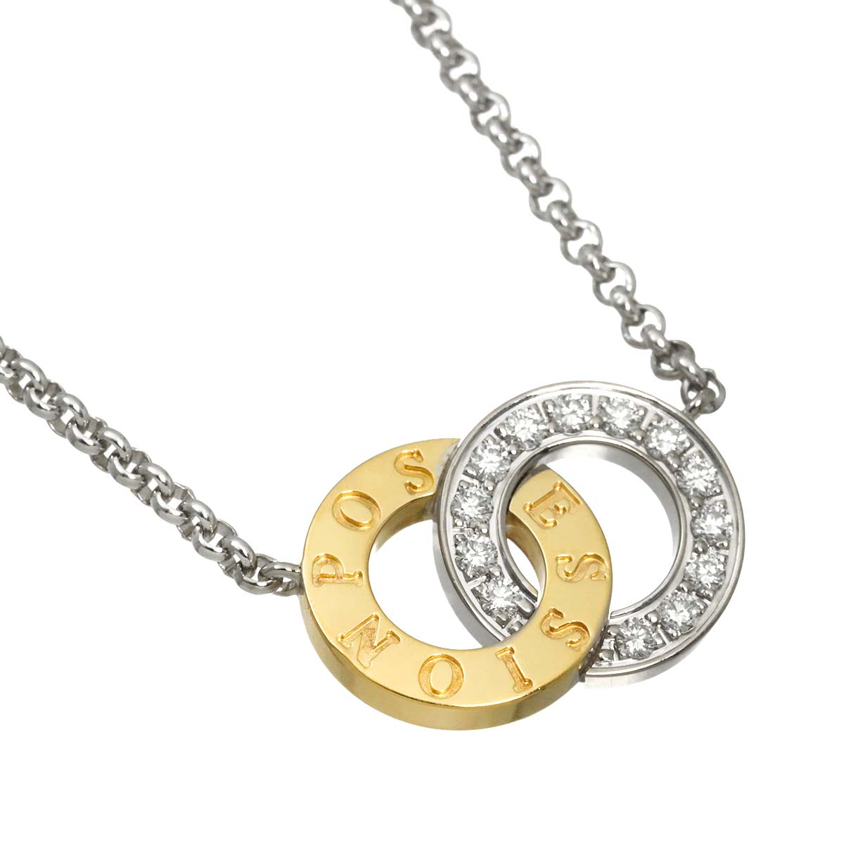 Possession Diamond Necklace 18K White Yellow Gold 750