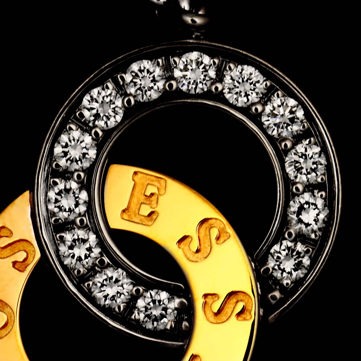 Possession Diamond Necklace 18K White Yellow Gold 750
