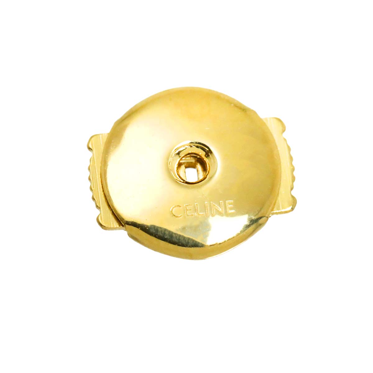 Line Double Diamond Earring Pierced 18K YG 750 One Piece only