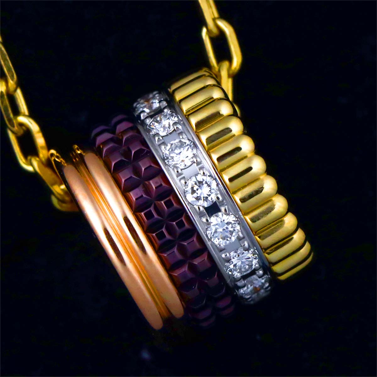 Quatre classique LM Diamond Necklace 18K YG WG PG 750 PVD