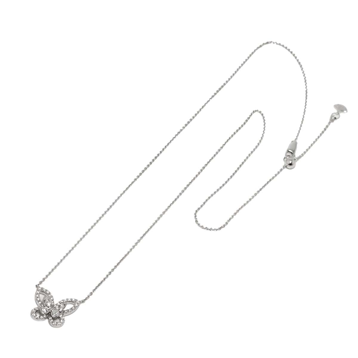 Butterfly Silhouette Mini Diamond Necklace 18K WG 750
