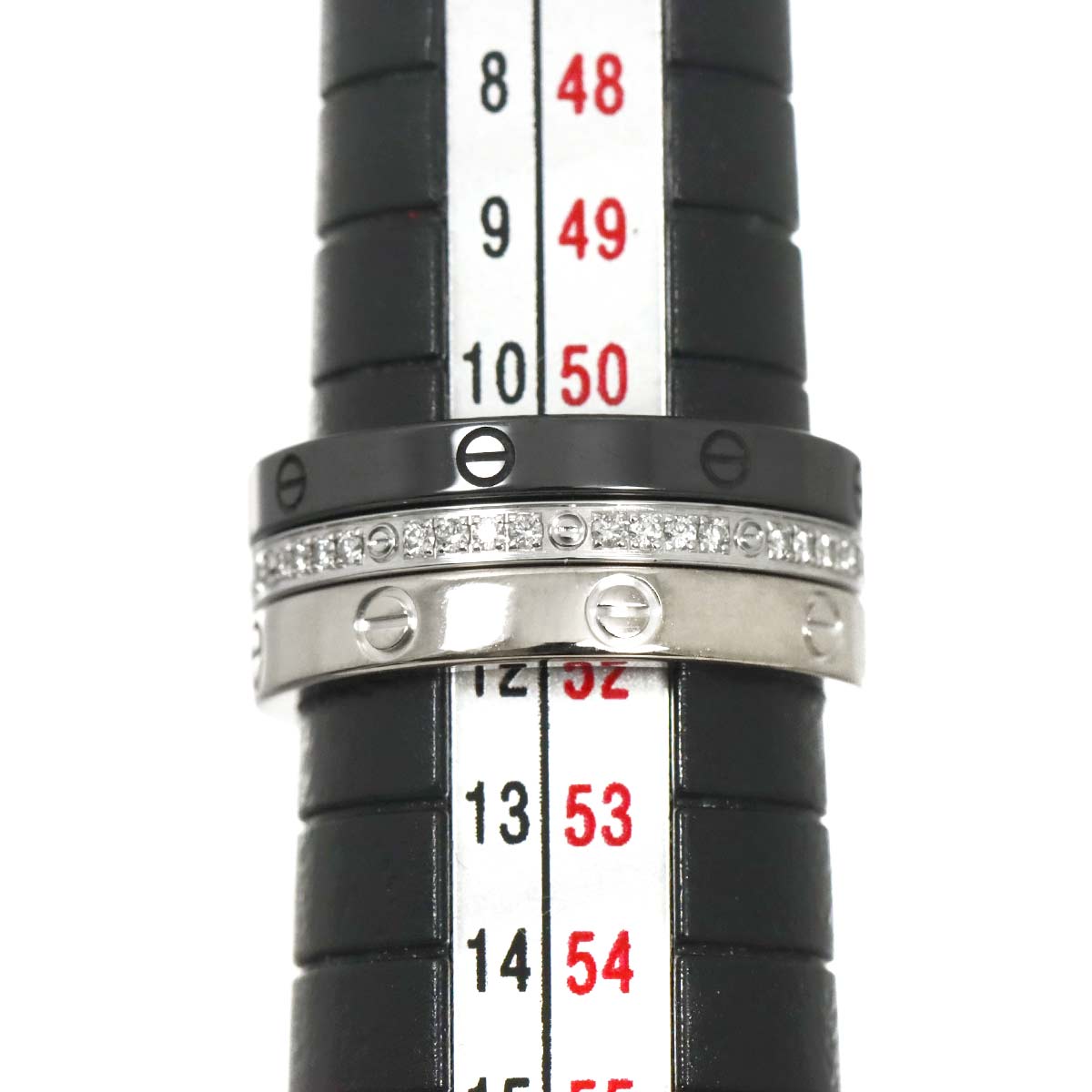 Love Three Hoop Ring Diamond Ceramic 18K WG Size52 5.75-6(US)