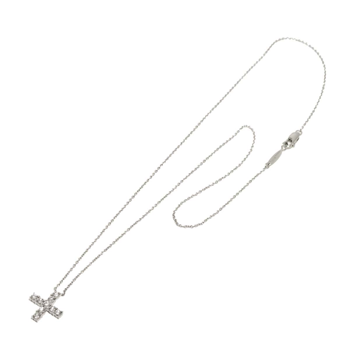 Mini Cross Diamond Necklace Pt