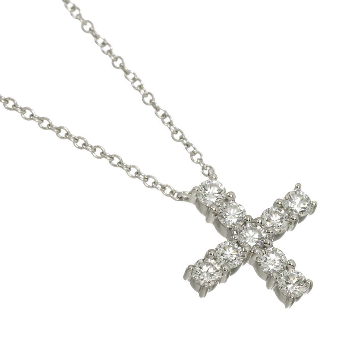 Mini Cross Diamond Necklace Pt