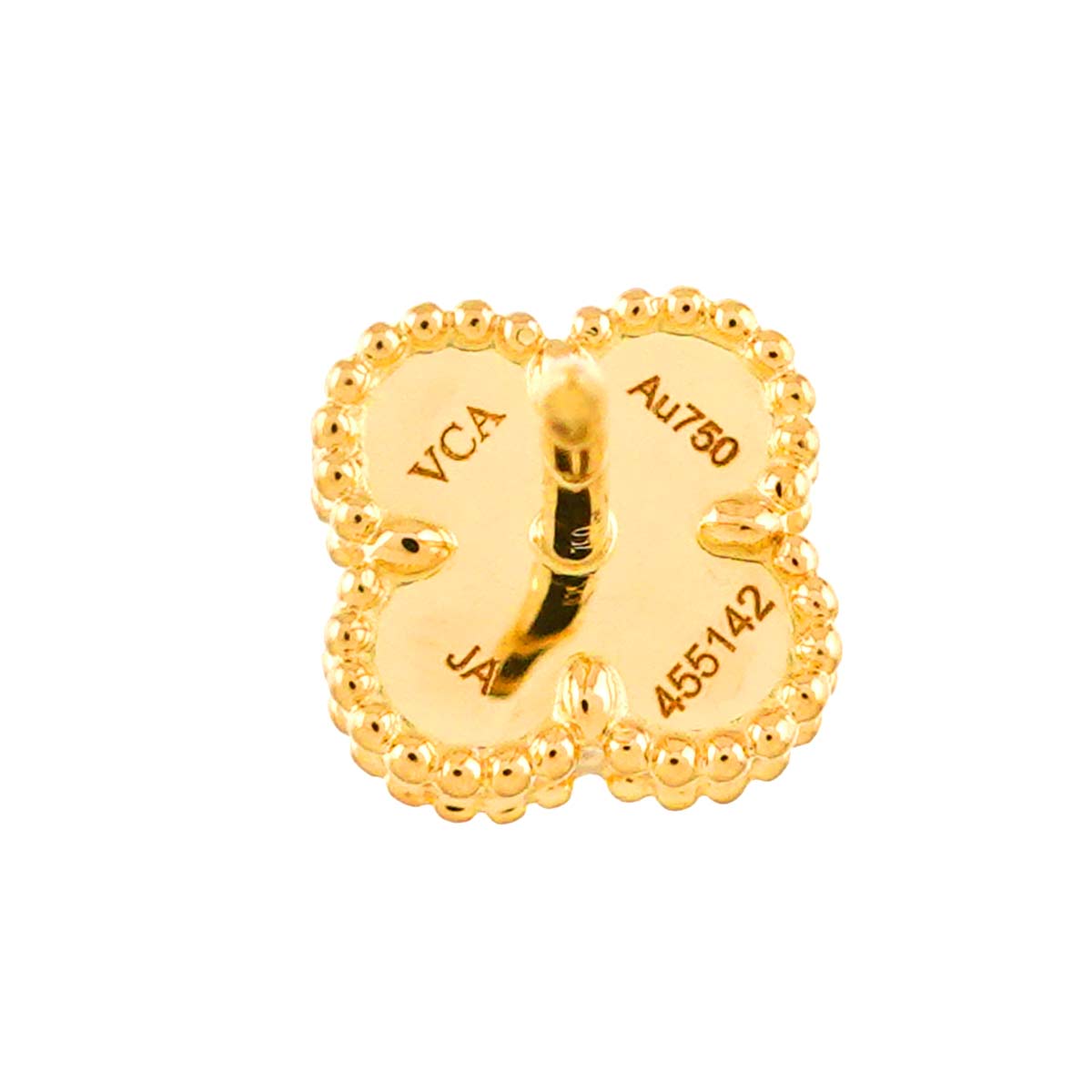 Sweet Alhambra Onyx Earrings Pierced 18K YG 750